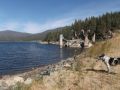 Reservoir tower from dam crest