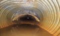 Closer image of collapsed culvert.